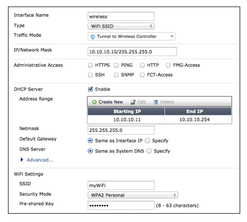 Setting up WiFi with FortiAP 5